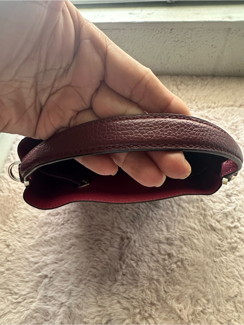 kate spade Mini Bucket Bag in Burgundy, Black & White Plaid - Picture 8 of 12
